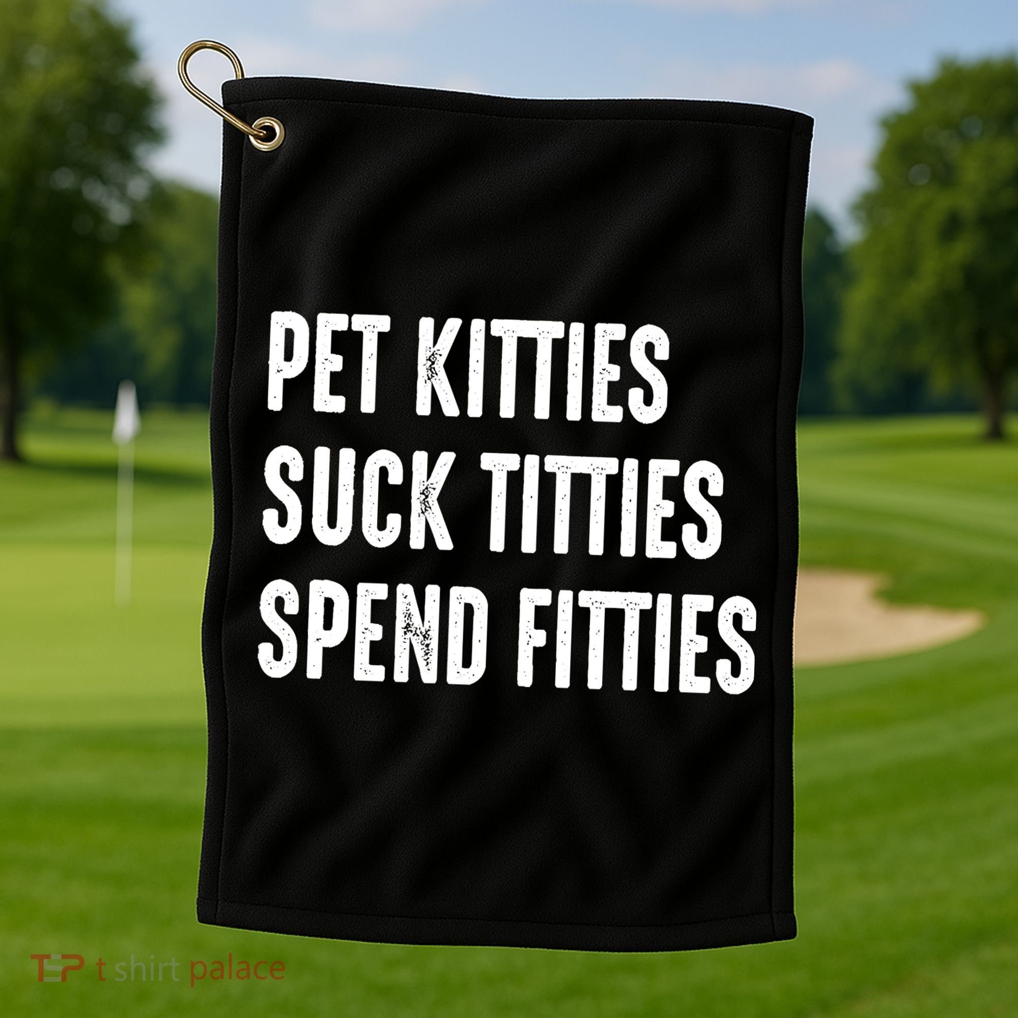 Pet Kitties Suck Titties Spend Fitties Golf Towel