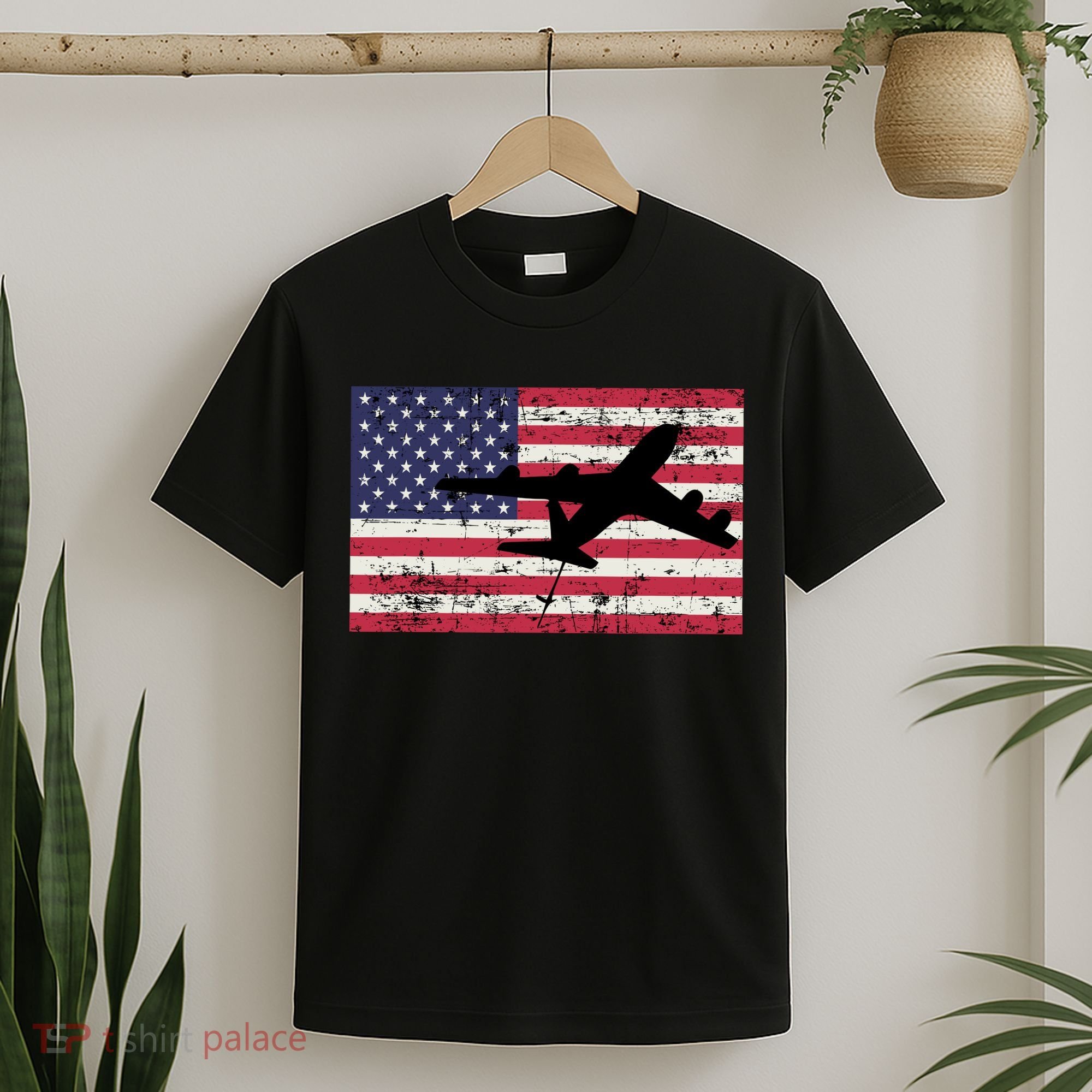 Patriotic Kc135 Stratotanker Jet American Flag T-Shirt