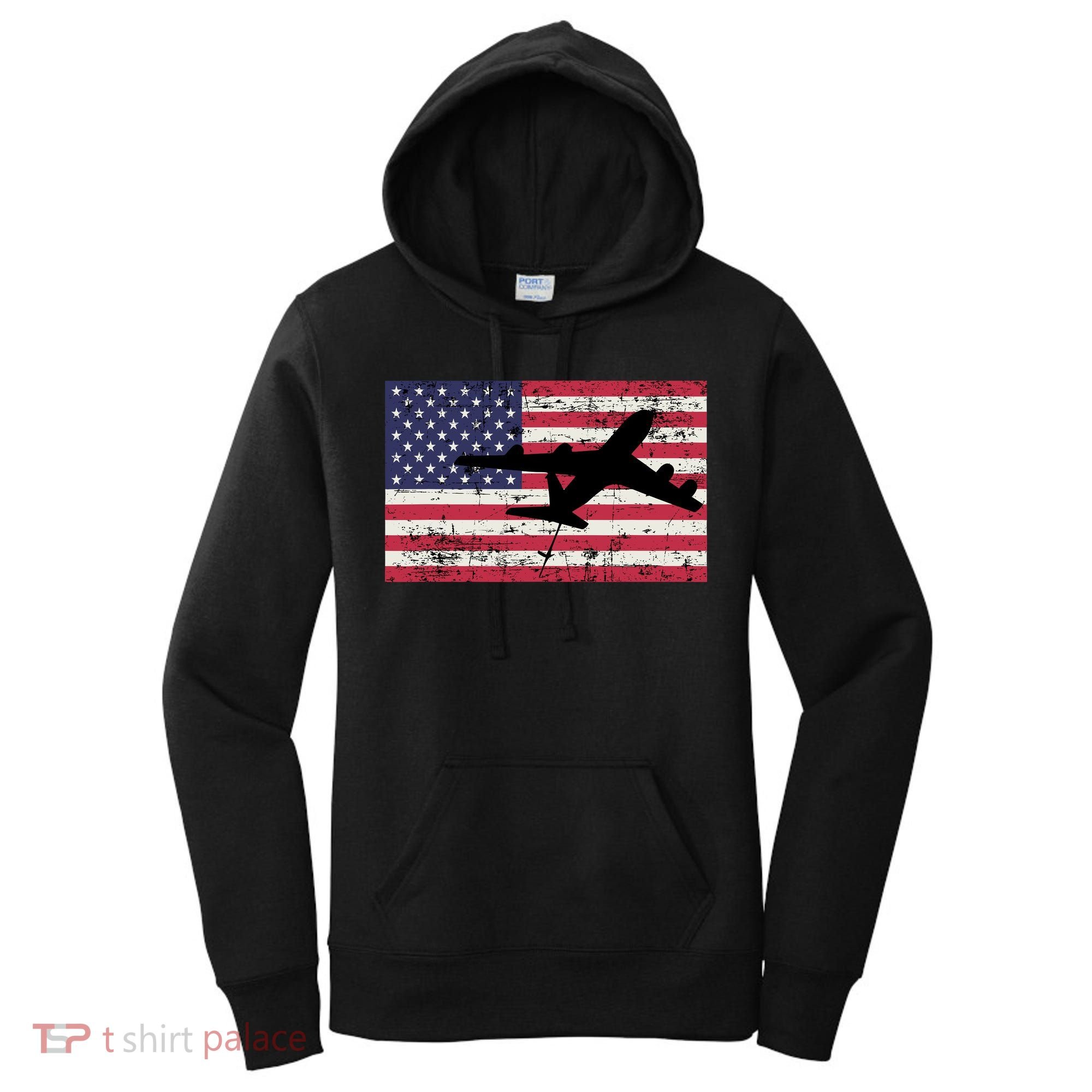 Patriotic Kc135 Stratotanker Jet American Flag Women's Hoodie