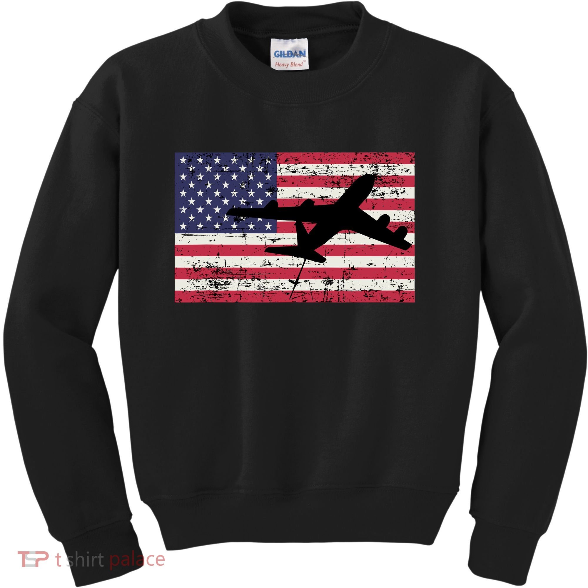 Patriotic Kc135 Stratotanker Jet American Flag Kids Sweatshirt