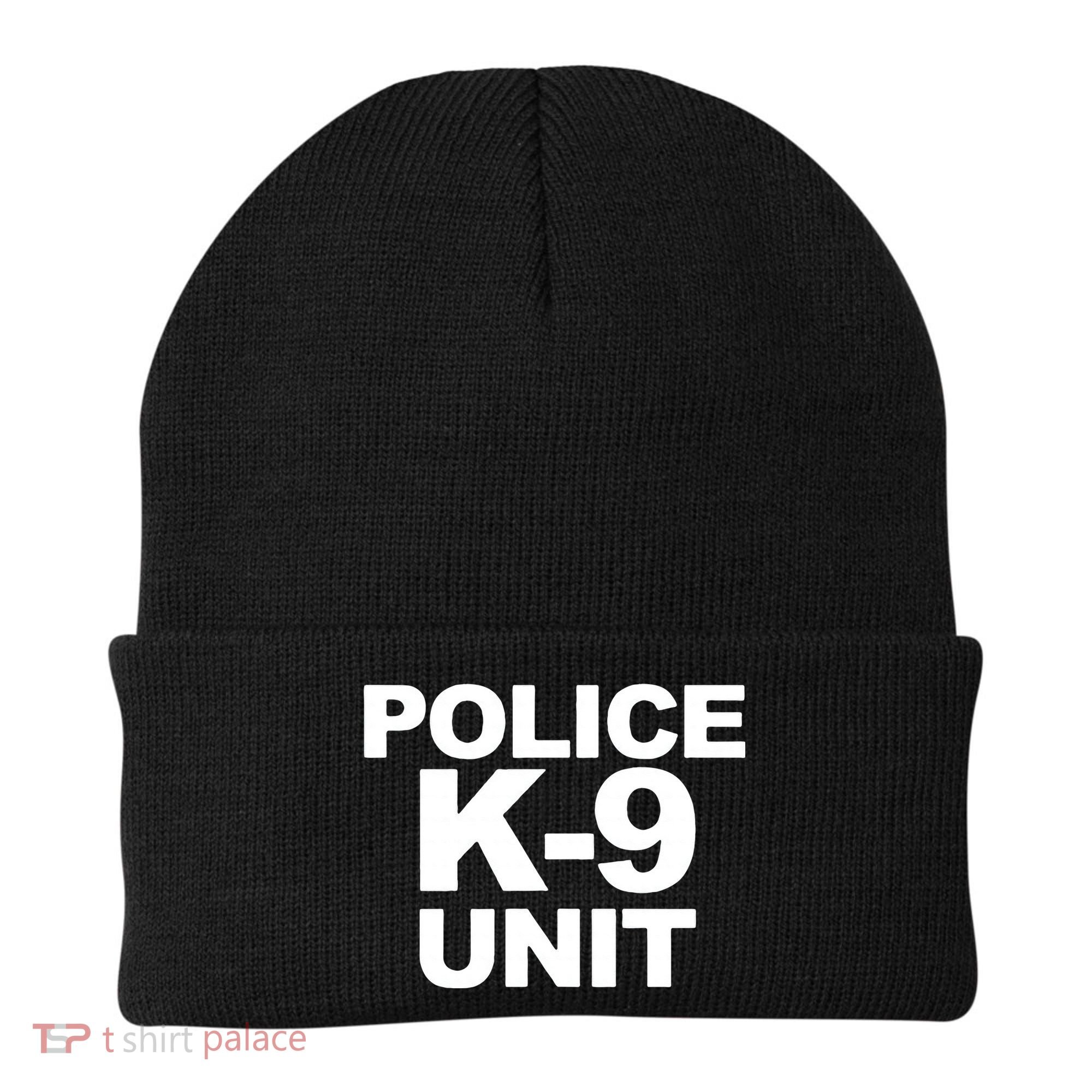 Police K9 Unit Front & Back Print Law Enforcement Police K9 Beanie