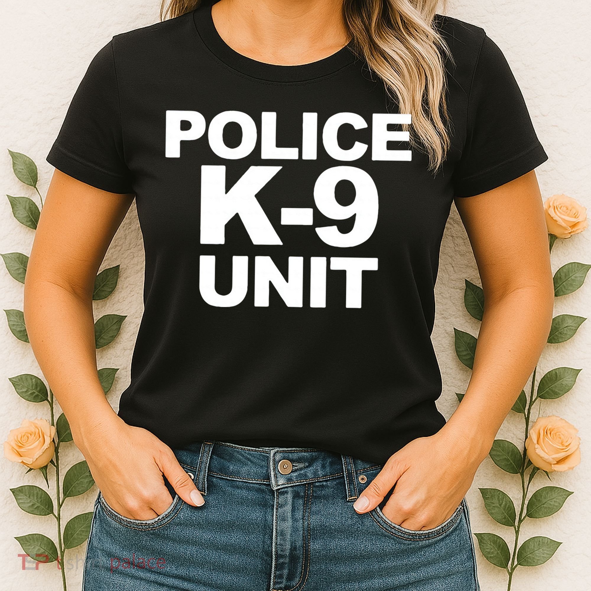 Police K9 Unit Front & Back Print Law Enforcement Police K9 Women's T-Shirt