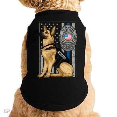 Police K9 Unit German Shepherd Dog Thin Blue Line Doggie Tank