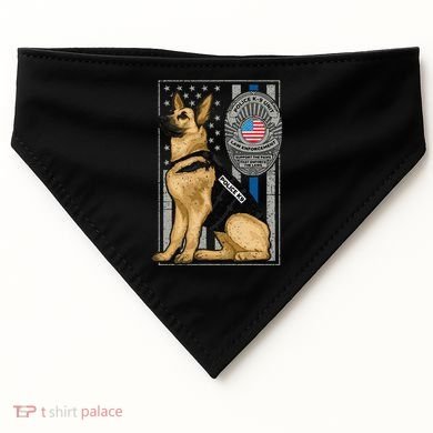 Police K9 Unit German Shepherd Dog Thin Blue Line USA-Made Doggie Bandana
