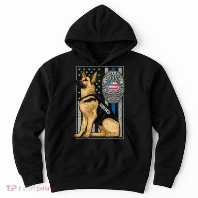 Police K9 Unit German Shepherd Dog Thin Blue Line Hoodie
