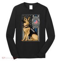 Police K9 Unit German Shepherd Dog Thin Blue Line Long Sleeve Shirt thumb 0