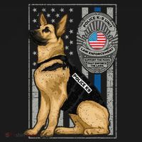 Police K9 Unit German Shepherd Dog Thin Blue Line Long Sleeve Shirt thumb 2