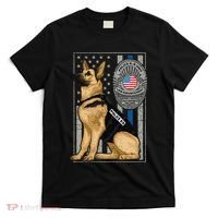 Police K9 Unit German Shepherd Dog Thin Blue Line T-Shirt thumb 0