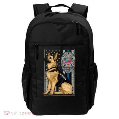 Police K9 Unit German Shepherd Dog Thin Blue Line Backpack