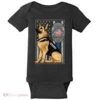 Police K9 Unit German Shepherd Dog Thin Blue Line Baby Bodysuit thumb 0