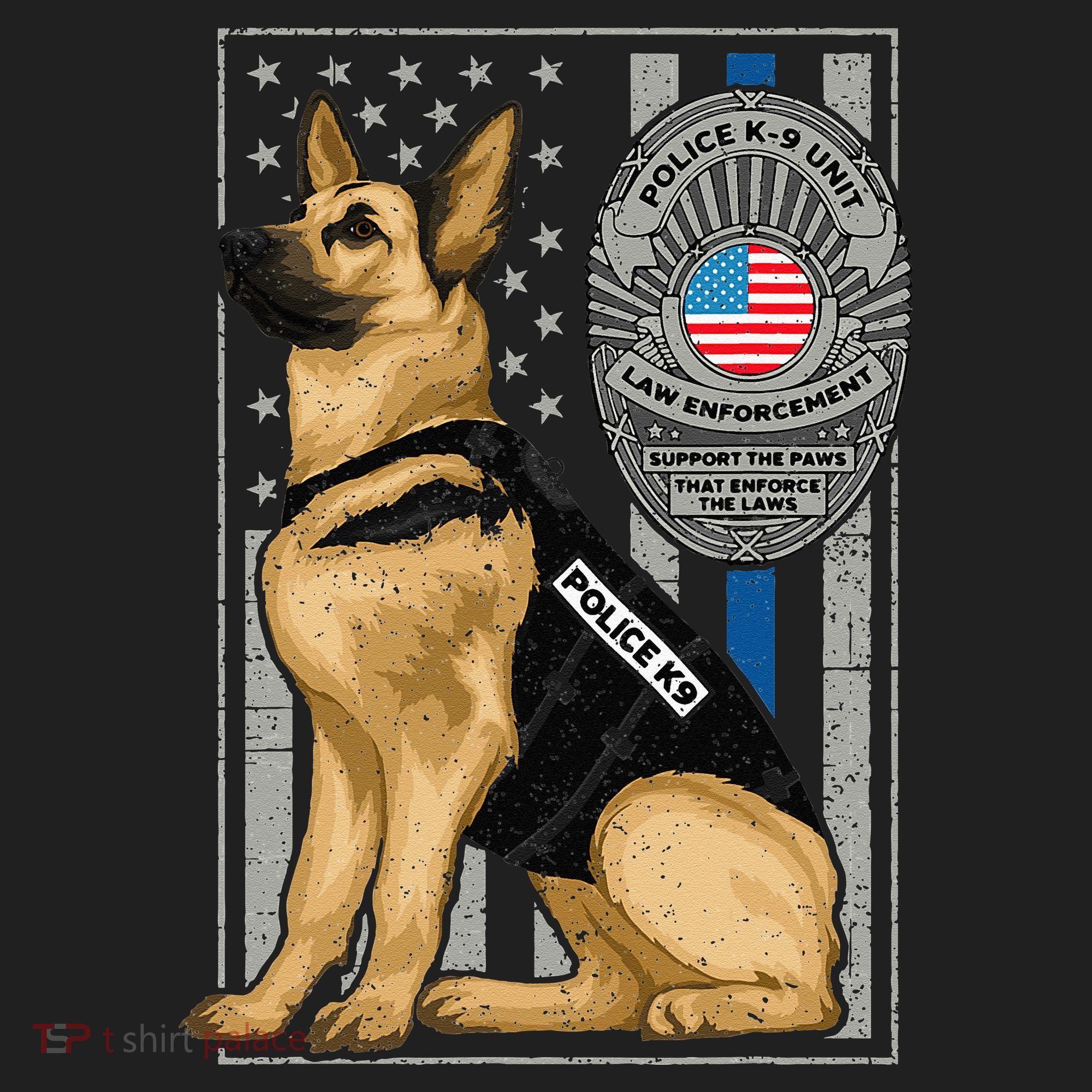 Police K9 Unit German Shepherd Dog Thin Blue Line Hat