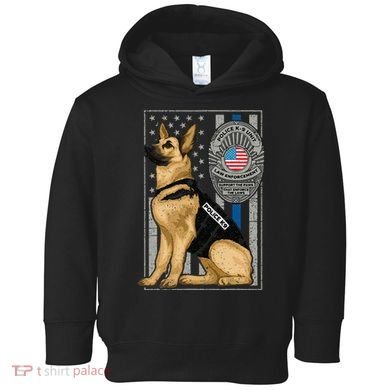 Police K9 Unit German Shepherd Dog Thin Blue Line Toddler Hoodie