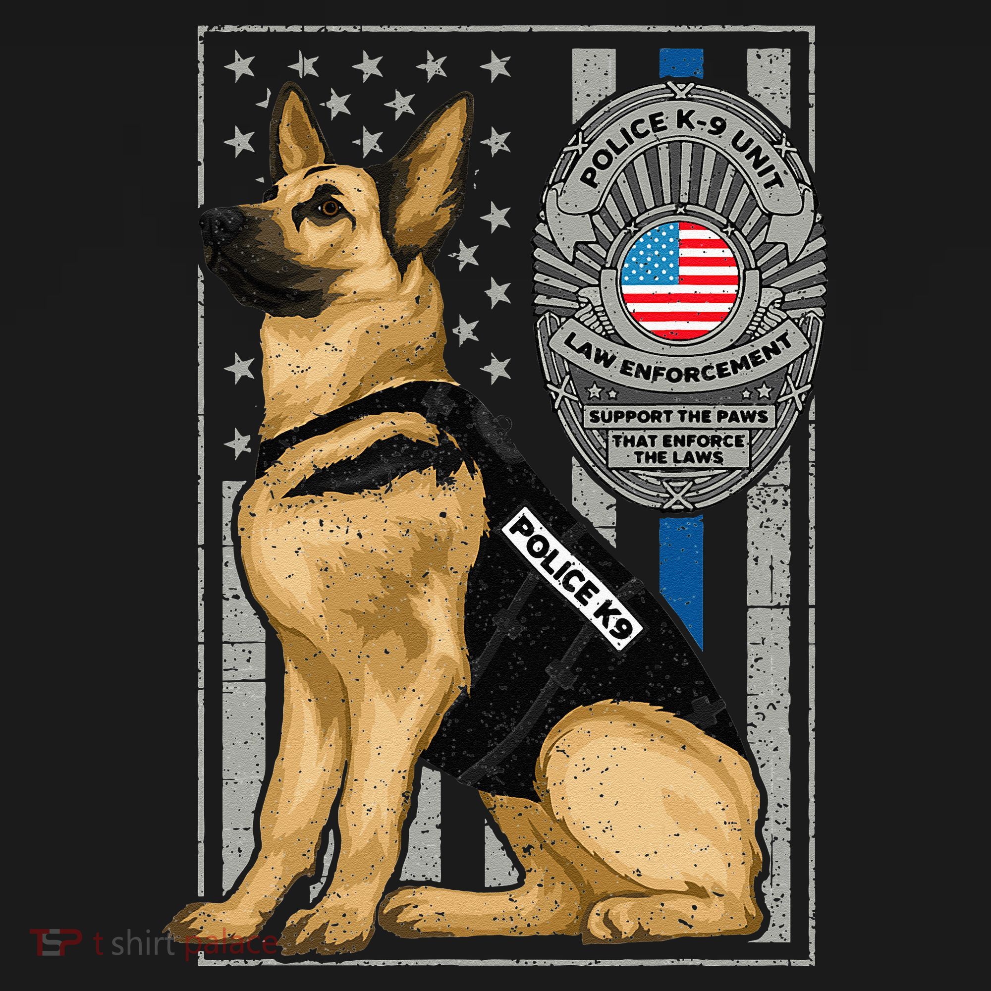 Police K9 Unit German Shepherd Dog Thin Blue Line Toddler Hoodie