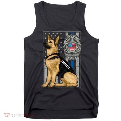 Police K9 Unit German Shepherd Dog Thin Blue Line Tank Top