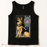Police K9 Unit German Shepherd Dog Thin Blue Line Tank Top thumb 2