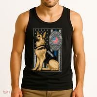 Police K9 Unit German Shepherd Dog Thin Blue Line Tank Top thumb 3