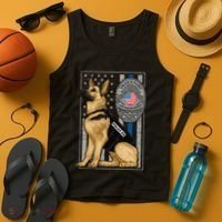 Police K9 Unit German Shepherd Dog Thin Blue Line Tank Top thumb 4