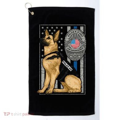 Police K9 Unit German Shepherd Dog Thin Blue Line Golf Towel
