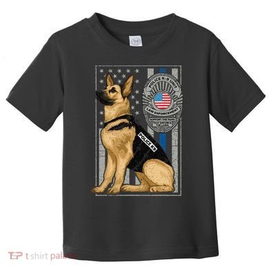 Police K9 Unit German Shepherd Dog Thin Blue Line Toddler T-Shirt