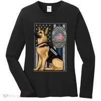 Police K9 Unit German Shepherd Dog Thin Blue Line Women's Long Sleeve Shirt thumb 0