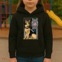 Police K9 Unit German Shepherd Dog Thin Blue Line Kids Hoodie thumb 3
