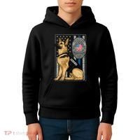 Police K9 Unit German Shepherd Dog Thin Blue Line Kids Hoodie thumb 4