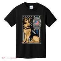 Police K9 Unit German Shepherd Dog Thin Blue Line Kids T-Shirt thumb 0
