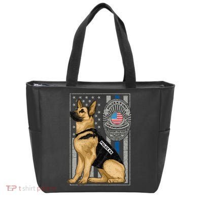 Police K9 Unit German Shepherd Dog Thin Blue Line Tote Bag