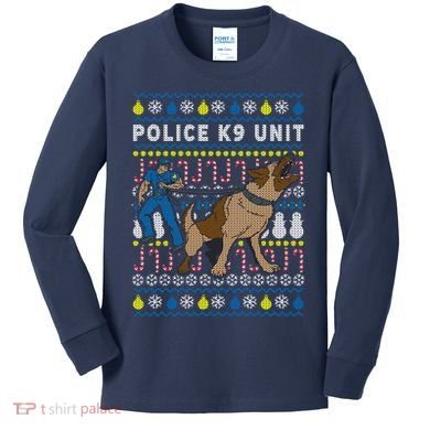 Police K9 Unit Gift For Christmas Kids Long Sleeve Shirt