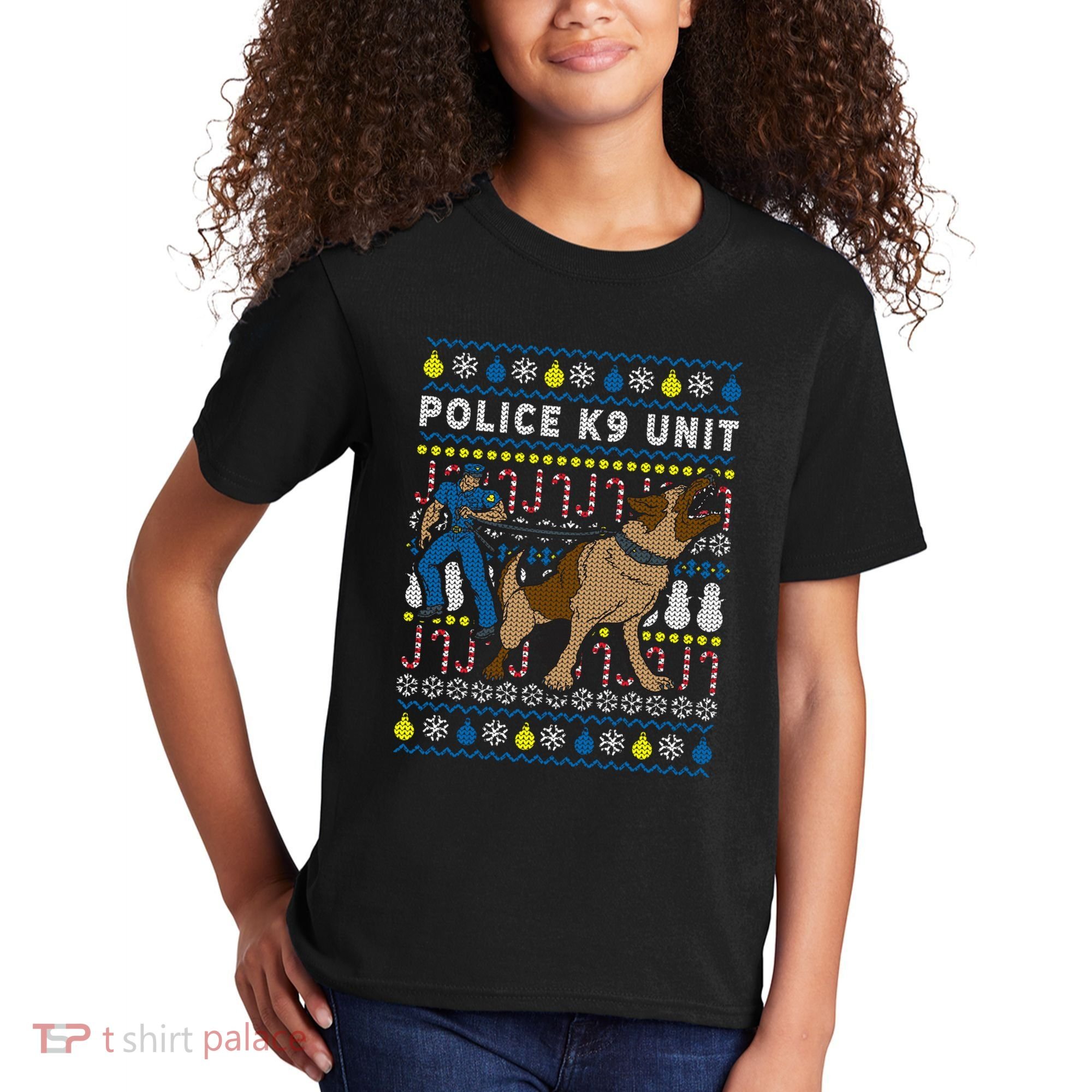 Police K9 Unit Gift For Christmas Kids T-Shirt