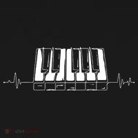 Piano Keys Vintage Style Musical Keyboard Piano T-Shirt thumb 7