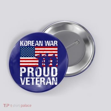 Proud Korean War Veteran Funny Gift Military Button