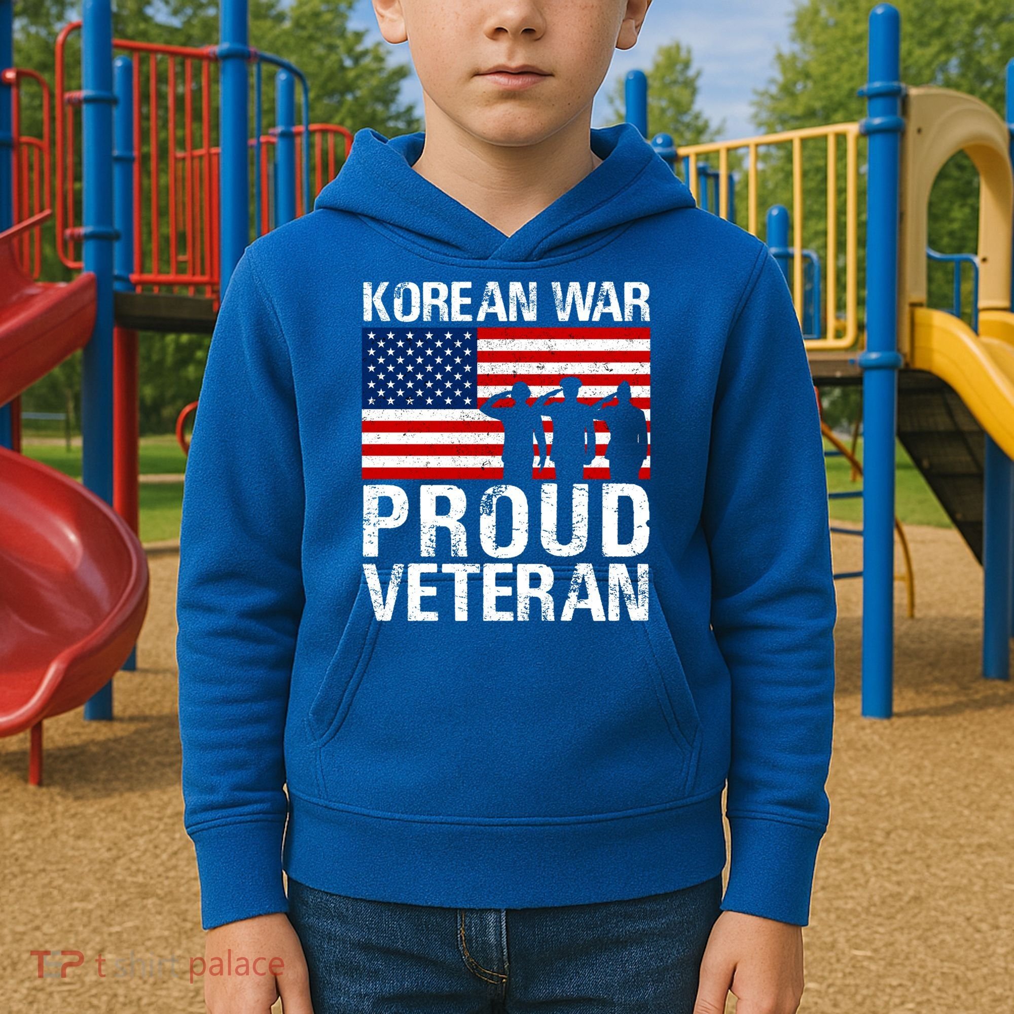 Proud Korean War Veteran Funny Gift Military Kids Hoodie