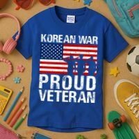 Proud Korean War Veteran Funny Gift Military Kids T-Shirt thumb 3