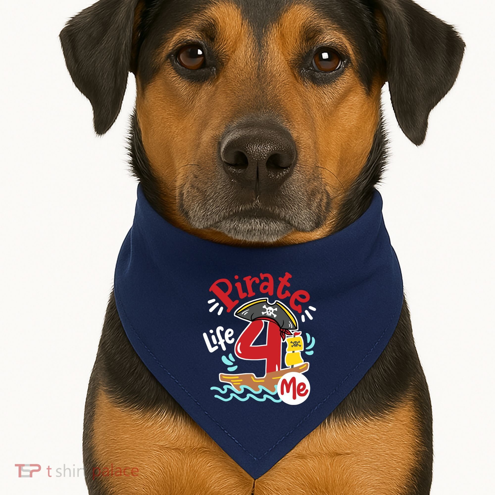 Pirate Life 4 Me 4th Birthday Party Four Years Old Boy USA-Made Doggie Bandana