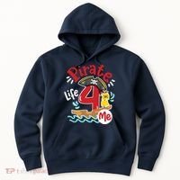 Pirate Life 4 Me 4th Birthday Party Four Years Old Boy Hoodie thumb 0