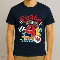 Pirate Life 4 Me 4th Birthday Party Four Years Old Boy T-Shirt thumb 3