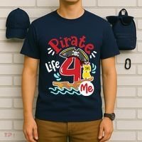 Pirate Life 4 Me 4th Birthday Party Four Years Old Boy T-Shirt thumb 6