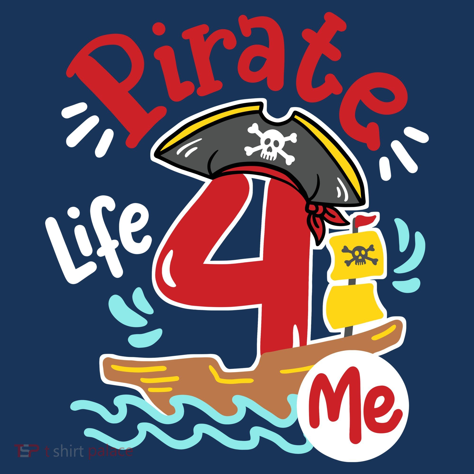 Pirate Life 4 Me 4th Birthday Party Four Years Old Boy Women's Hoodie