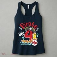 Pirate Life 4 Me 4th Birthday Party Four Years Old Boy Women's Tank Top thumb 3