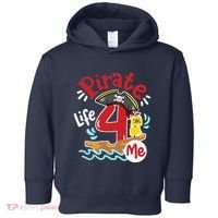 Pirate Life 4 Me 4th Birthday Party Four Years Old Boy Toddler Hoodie thumb 0