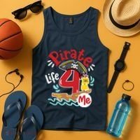 Pirate Life 4 Me 4th Birthday Party Four Years Old Boy Tank Top thumb 4