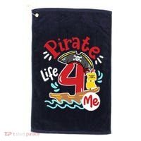 Pirate Life 4 Me 4th Birthday Party Four Years Old Boy Golf Towel thumb 0