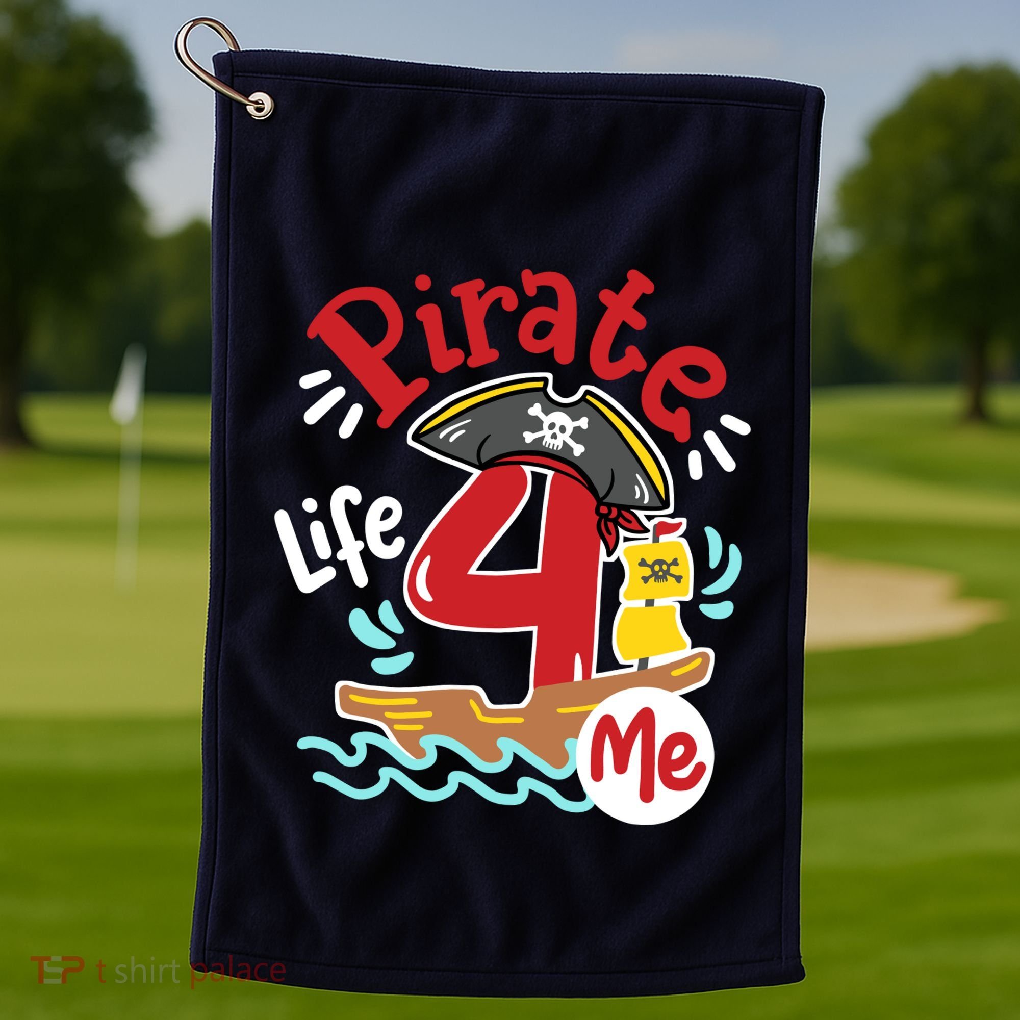 Pirate Life 4 Me 4th Birthday Party Four Years Old Boy Golf Towel