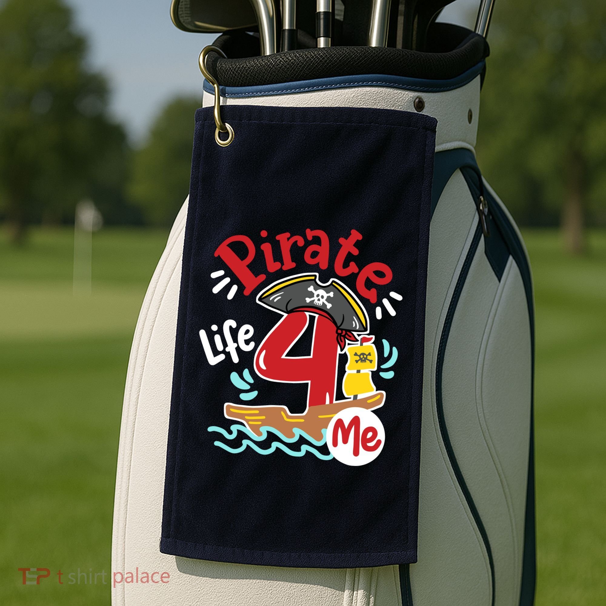 Pirate Life 4 Me 4th Birthday Party Four Years Old Boy Golf Towel