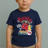 Pirate Life 4 Me 4th Birthday Party Four Years Old Boy Toddler T-Shirt thumb 2