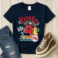 Pirate Life 4 Me 4th Birthday Party Four Years Old Boy Women's T-Shirt thumb 3