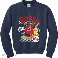 Pirate Life 4 Me 4th Birthday Party Four Years Old Boy Kids Sweatshirt thumb 0