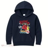 Pirate Life 4 Me 4th Birthday Party Four Years Old Boy Kids Hoodie thumb 0