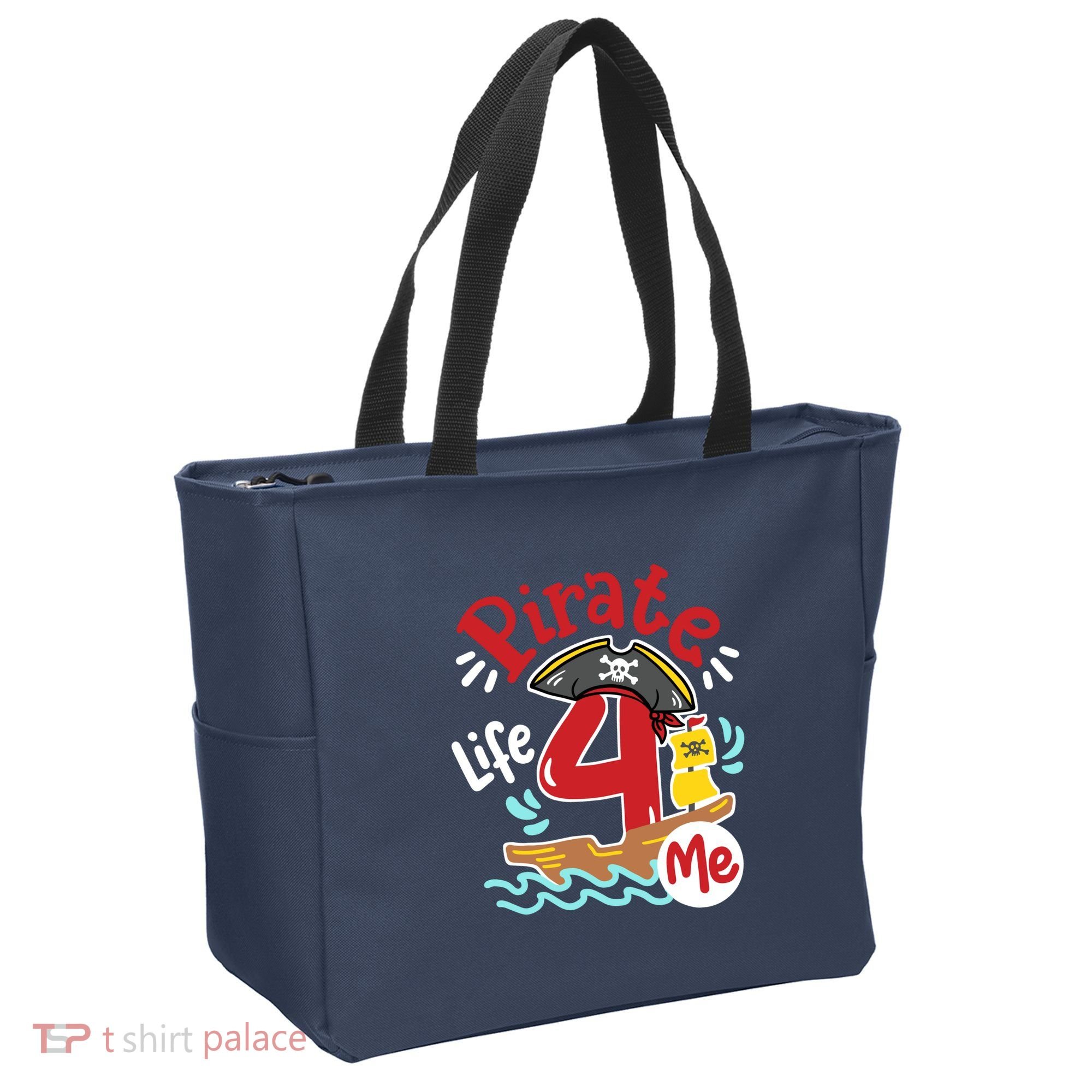 Pirate Life 4 Me 4th Birthday Party Four Years Old Boy Tote Bag